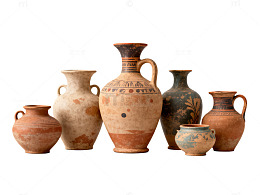 古代陶罐工艺品展示