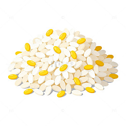 米粒插画风格食材设计素材