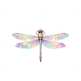 炫彩蜻蜓梦幻插画