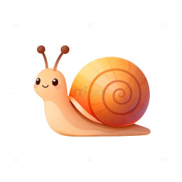 卡通蜗牛插画矢量素材