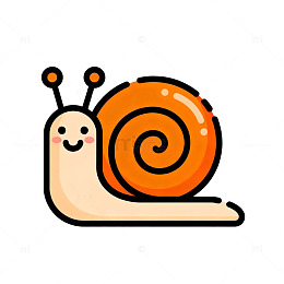 卡通蜗牛插画设计素材