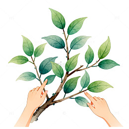 手绘植物插画素材