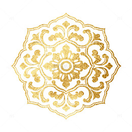 金色花纹装饰图案设计元素