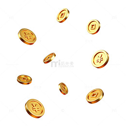 金币飘落财富图