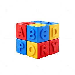 彩色的积木字母教学玩具