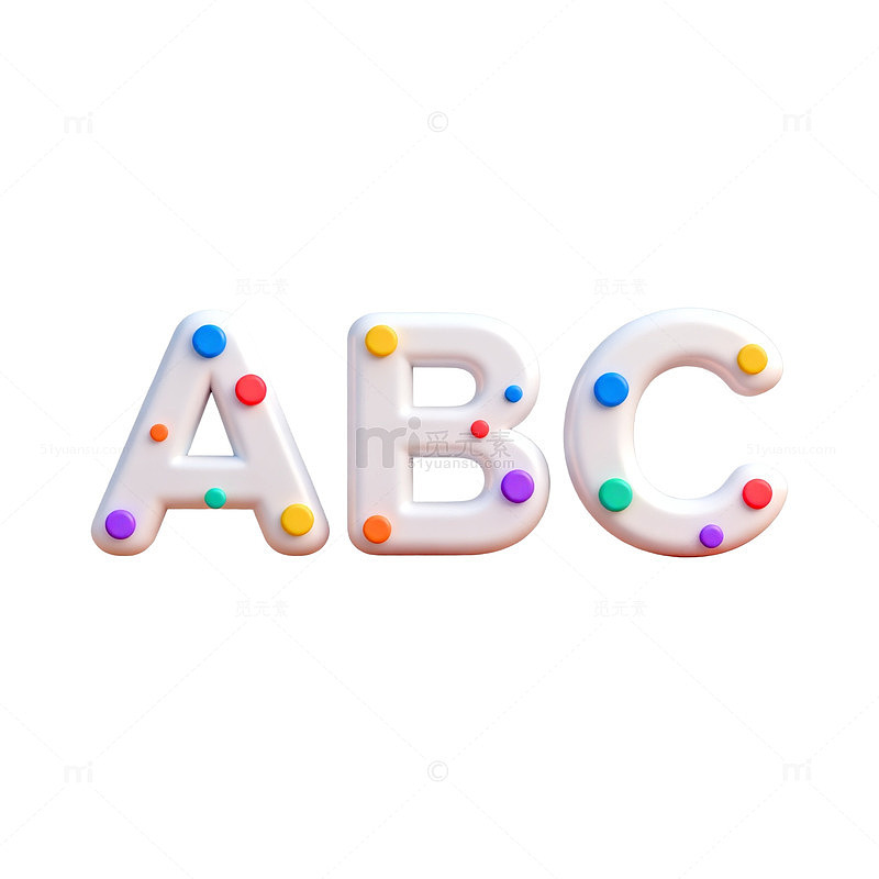 卡通彩色字母ABC图案设计