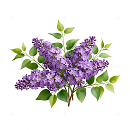 紫丁香花卉插画设计素材