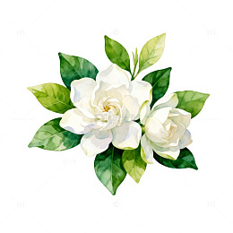 水彩栀子花插画素材