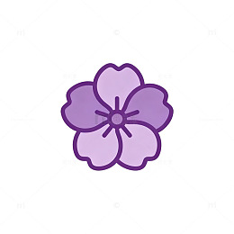 简约紫花图标设计元素
