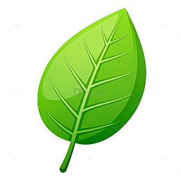 绿色卡通树叶矢量图标