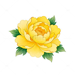 卡通牡丹花插画素材