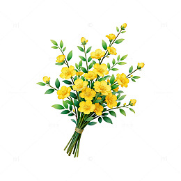 手绘风黄色花束插图