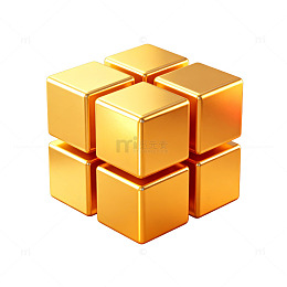 金块立方体金属质感图案