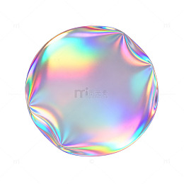 彩虹色全息圆形物体矢量素材