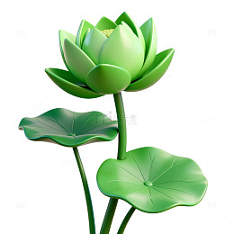 绿色莲花矢量插画设计素材