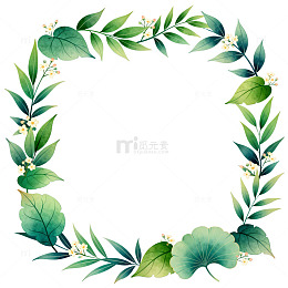绿色植物边框装饰图案
