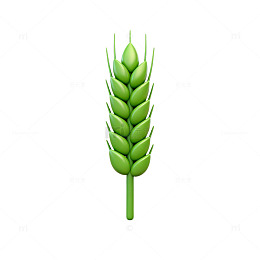 绿色小麦穗矢量图标