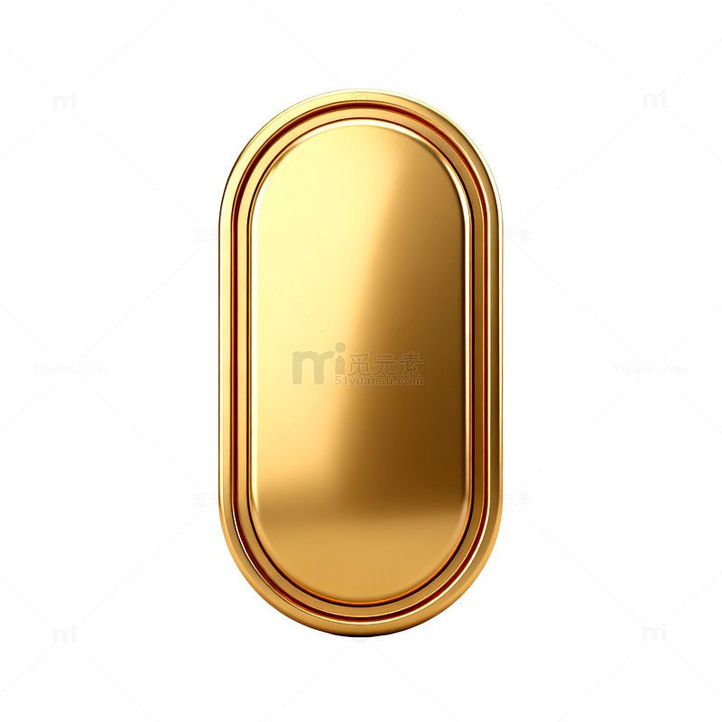 金色椭圆形徽章设计元素