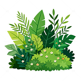 矢量插画植物组合图案