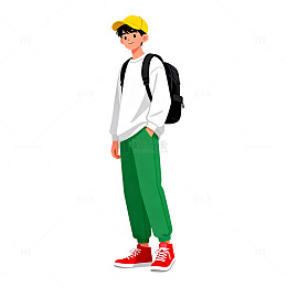现代风男孩插画