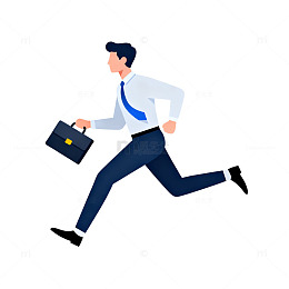 商务人物奔跑矢量图