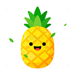 卡通菠萝表情包设计素材