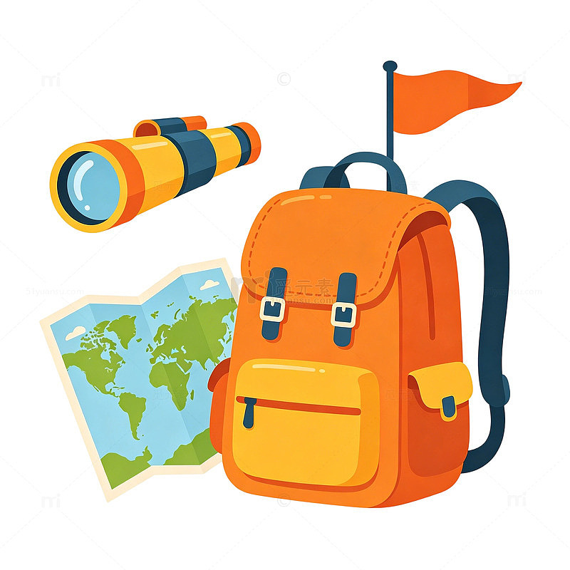 研学旅行卡通扁平