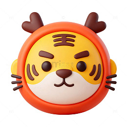 可爱老虎头像设计素材