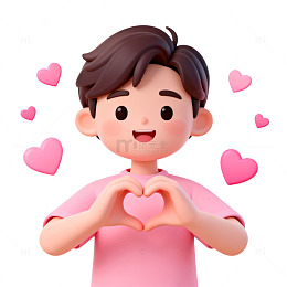 可爱卡通爱心男孩头像