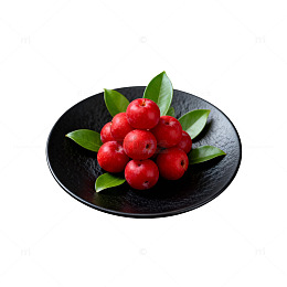 简约黑色盘红色果实装饰