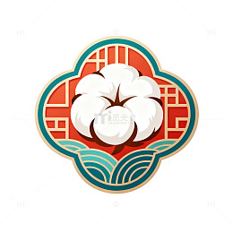 传统风格棉花图案设计元素