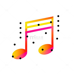 彩色音符图案设计元素