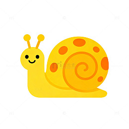 卡通蜗牛插画素材