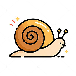 卡通蜗牛插画矢量图