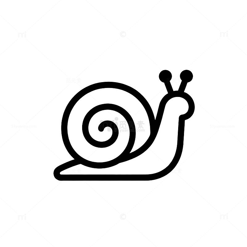简约线条蜗牛图标设计素材