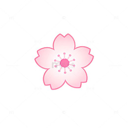 粉色樱花卡通装饰图案