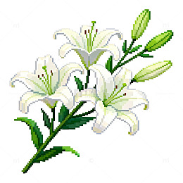 百合花插画图案设计素材