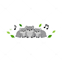 卡通可爱小动物音乐图案