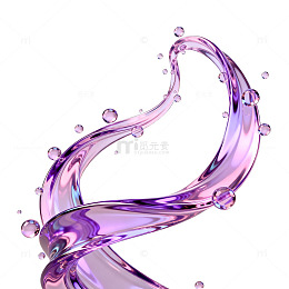 紫色动感水花艺术图