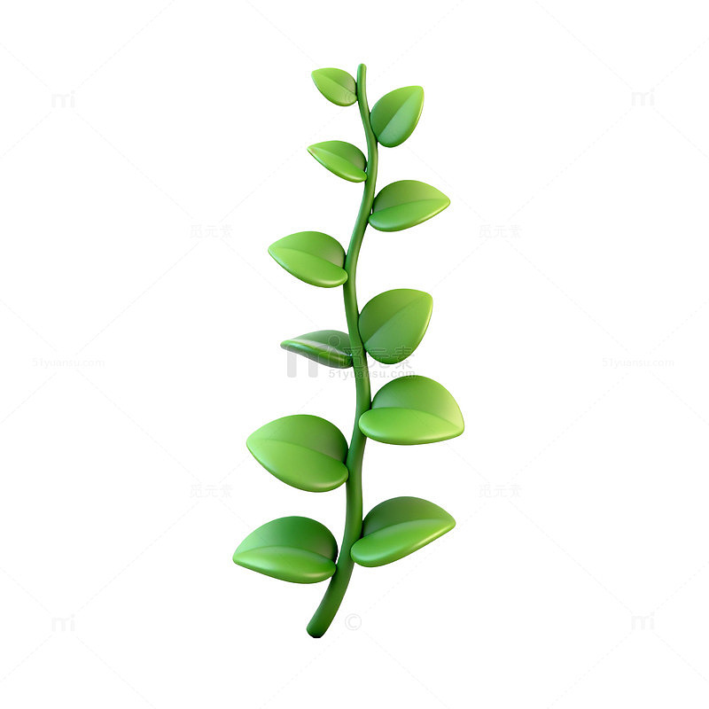 简约风绿色植物插图