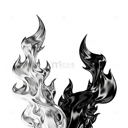 黑白火焰艺术效果设计素材