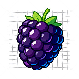 卡通紫黑莓插图设计元素