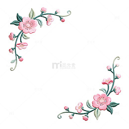 花卉边框插画设计元素