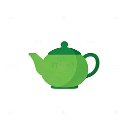绿色茶壶图标设计素材