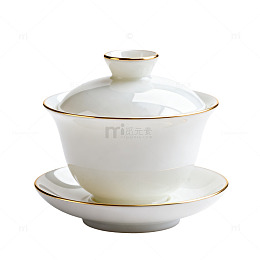 白瓷盖碗茶具