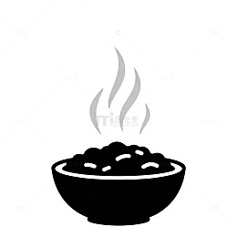 简约热食碗图标矢量图