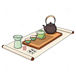 古风茶道插画