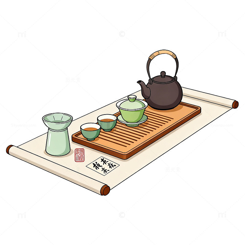 古风茶道插画