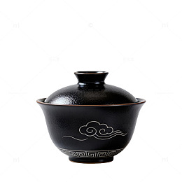 黑色陶瓷茶具盖碗