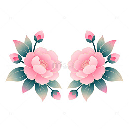 对称花卉装饰图案设计素材